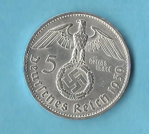  III Reich 5 Mark HIBU mit HK 1939 B Golden Gate Münzenankauf Koblenz Frank Maurer AD642   
