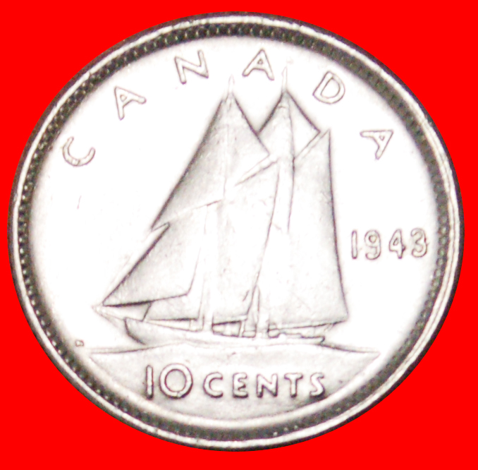  * SHIP: CANADA ★ 10 CENTS 1943 SILVER! GEORGE VI (1937-1952)★LOW START ★NO RESERVE   