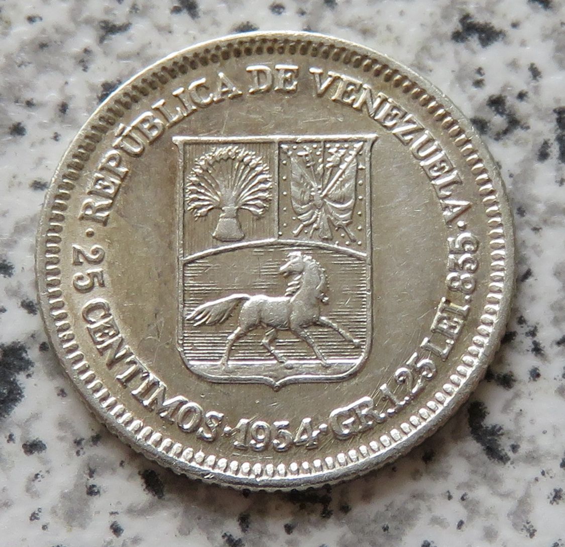  Venezuela 25 Centimos 1954   