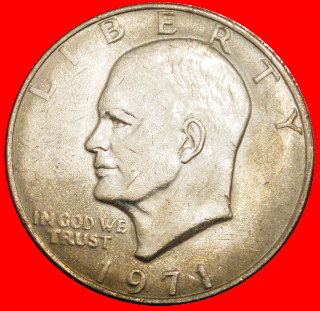  *MOND-DOLLAR (1971-1999):USA★1 DOLLAR 1971★EISENHOWER (1890-1969)! VZGL STEMPELGLANZ★OHNE VORBEHALT!   