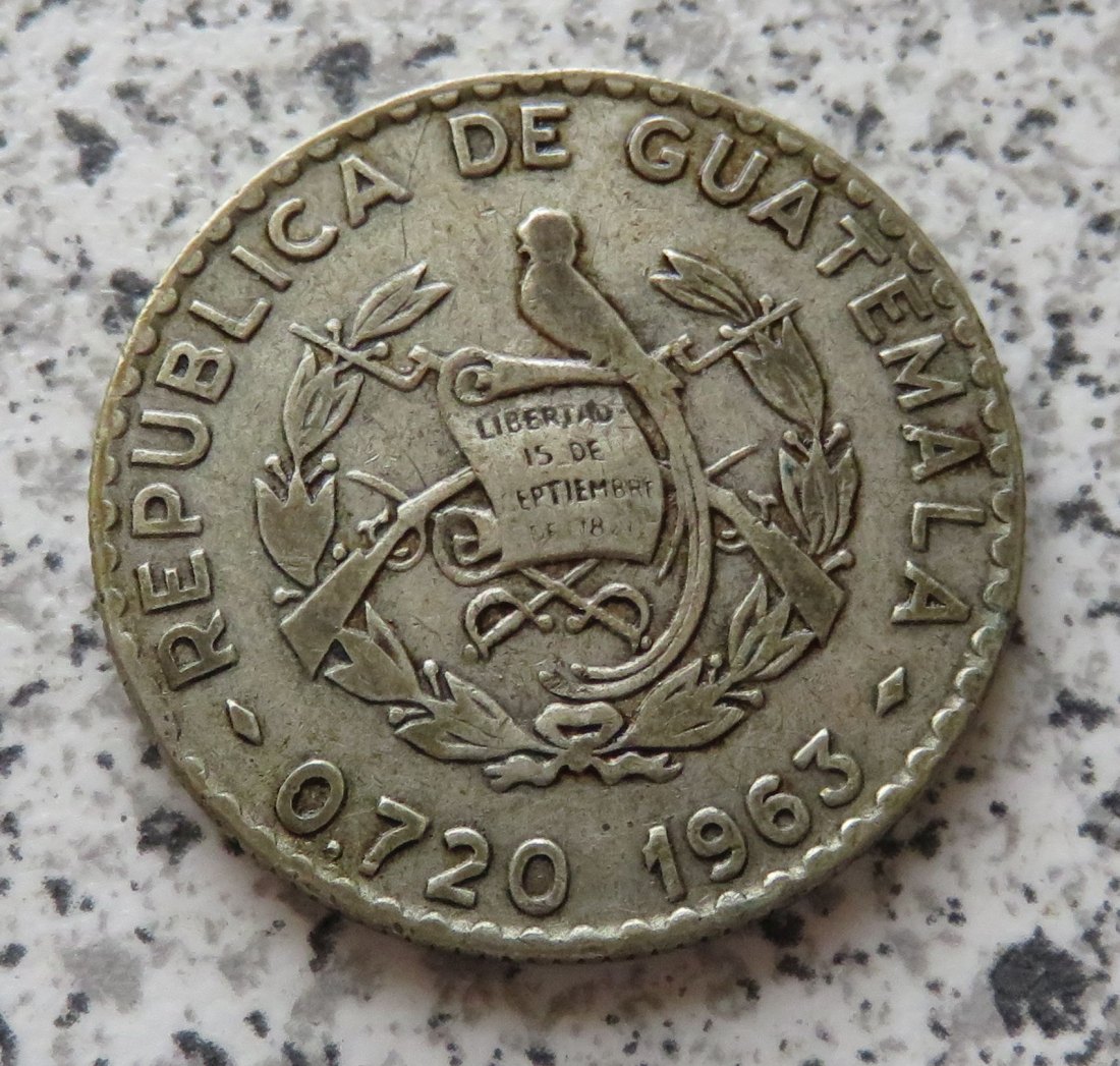  Guatemala 25 Centavos 1963   