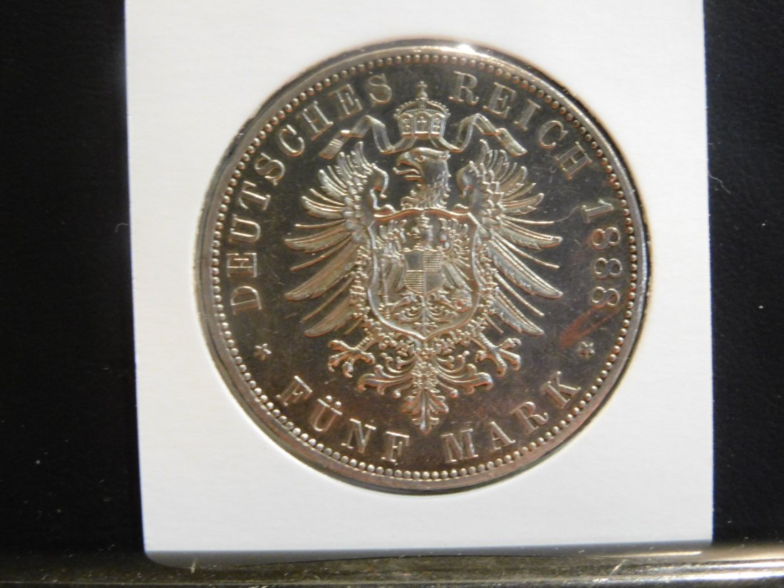  GERMANY 5 MARK 1888 PRUSSIA.GRADE-PLEASE SEE PHOTOS.   