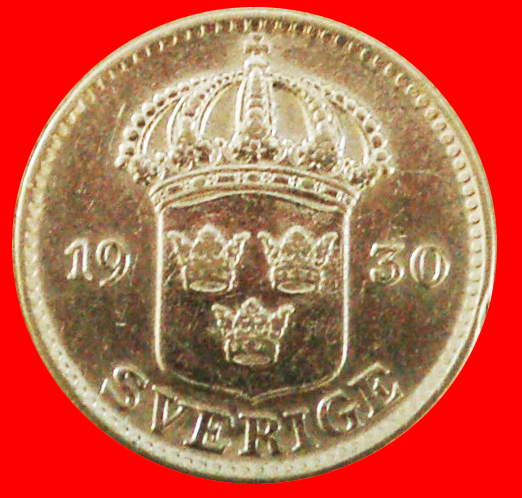  * SILVER (1910-1941): SWEDEN ★ 25 ORE 1930! GUSTAV V (1907-1950) LOW START ★ NO RESERVE!   