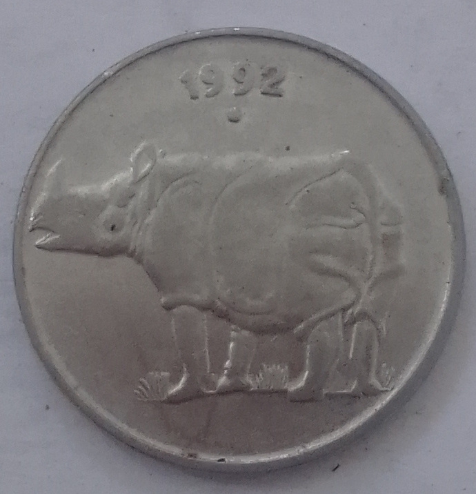  India circulated  coin  RHINO   