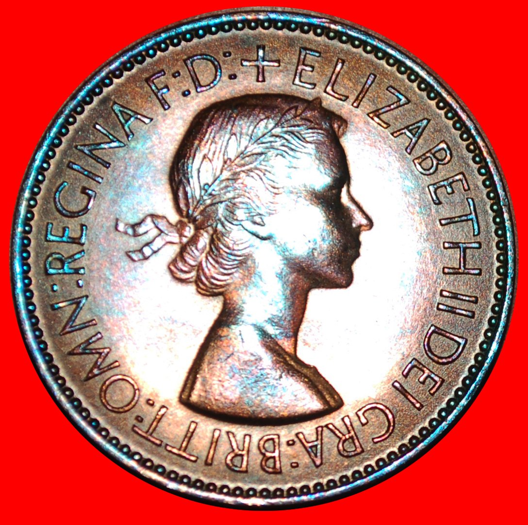  *SHIP 1953-1970:GREAT BRITAIN★HALF PENNY 1953! ELIZABETH II (1953-2022) DIE 1★LOW START★ NO RESERVE!   