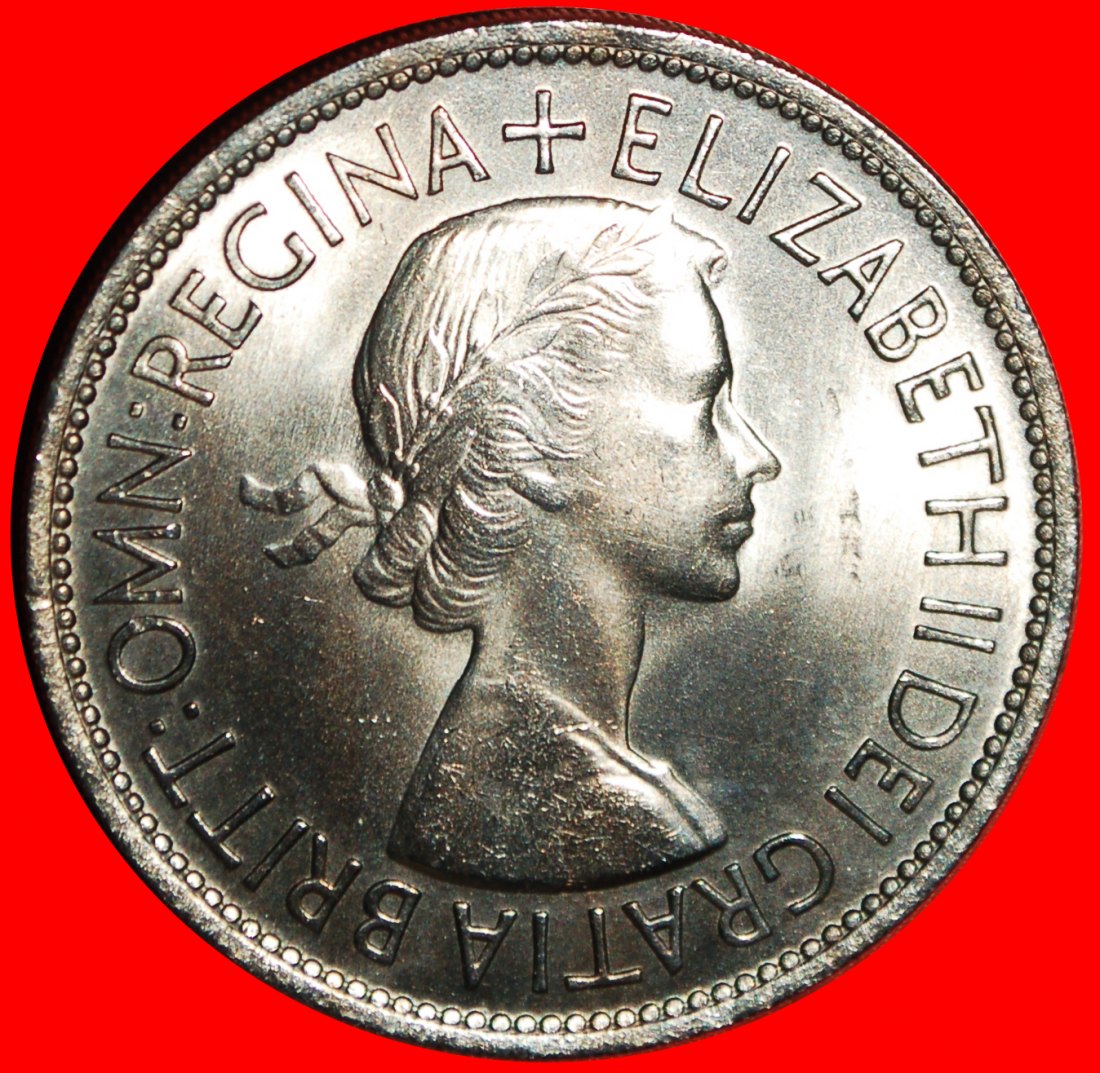  *LÖWE (1953-1970):GROSSBRITANNIEN★HALBER CROWN 1953 STG! ELISABETH II. (1953-2022)★OHNE VORBEHALT!   