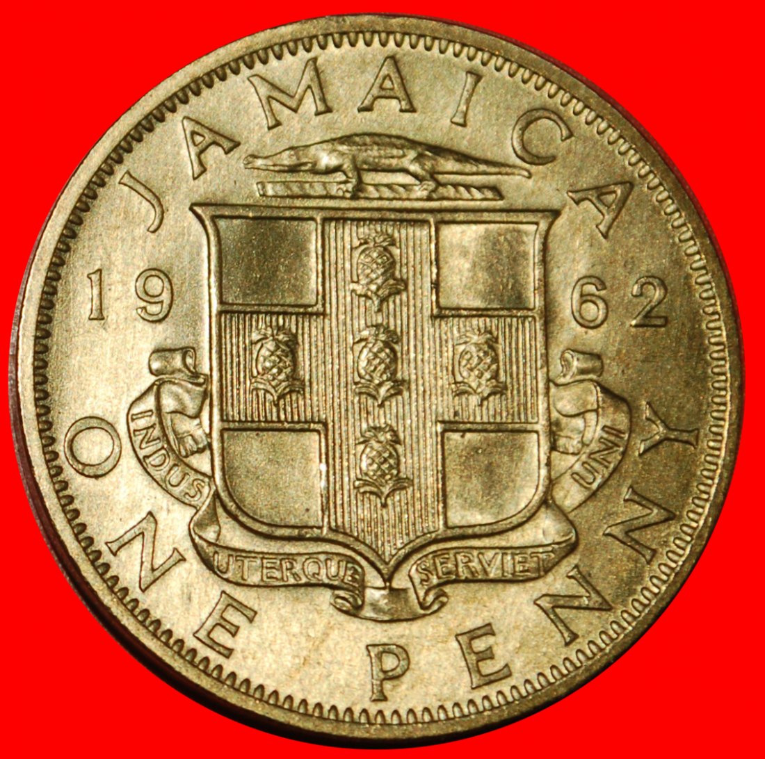  * GROSSBRITANNIEN (1953-1963): JAMAIKA ★ 1 PENNY 1962! ELISABETH II. (1953-2022) STG★OHNE VORBEHALT!   