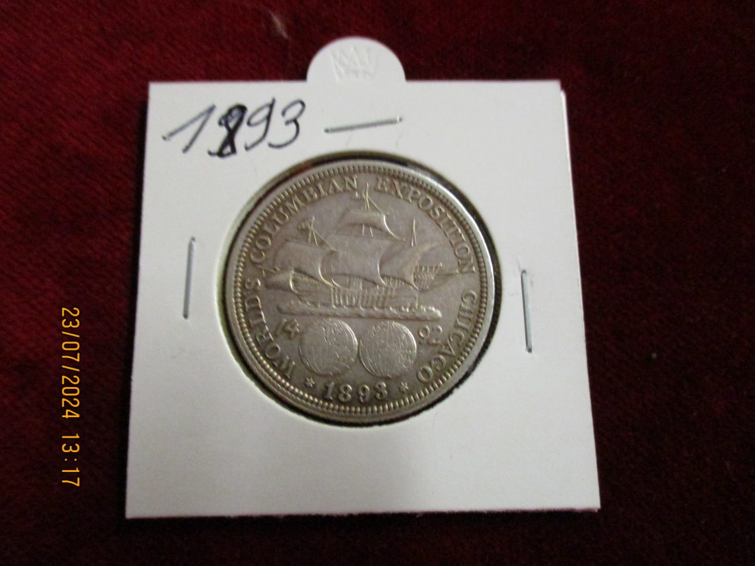  USA - Half Dollar 1893 Kolumbus Weltausstellung in Chicago Silber   