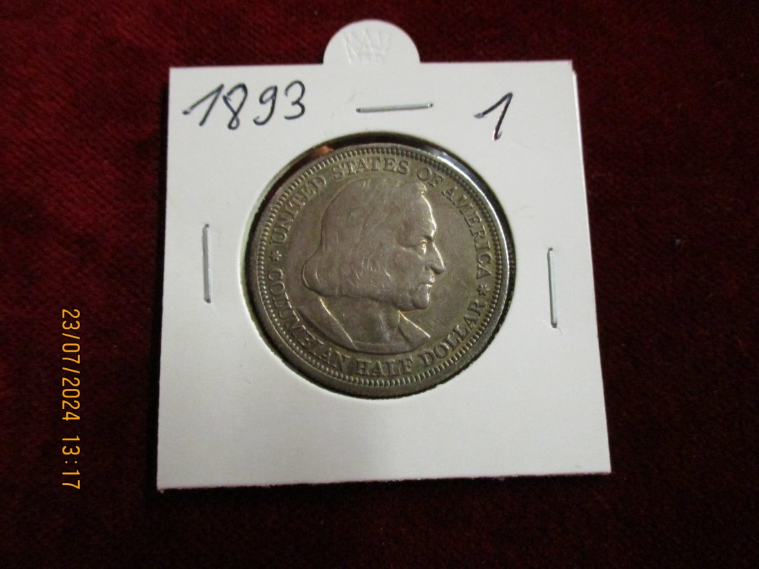  USA - Half Dollar 1893 Kolumbus Weltausstellung in Chicago Silber /1   