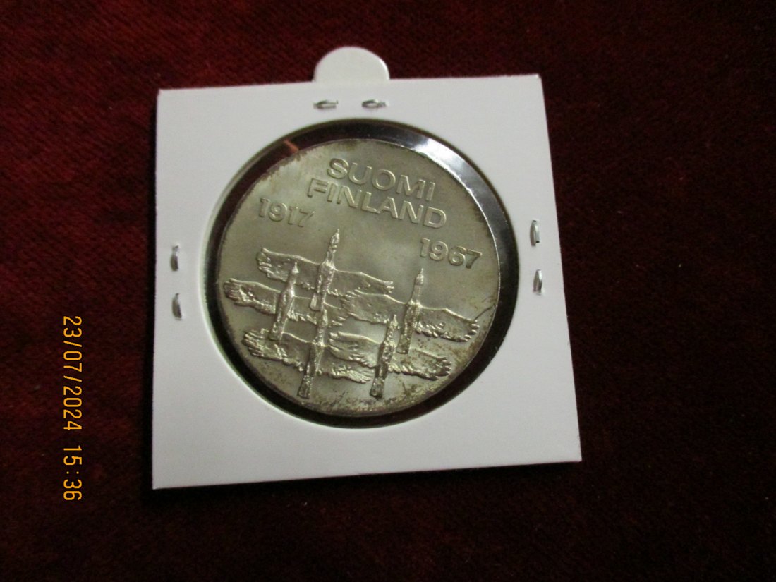  Finnland 10 Markkaa 50 J. Unabhängigkeit Finnlands 1967 Silber - Münze   