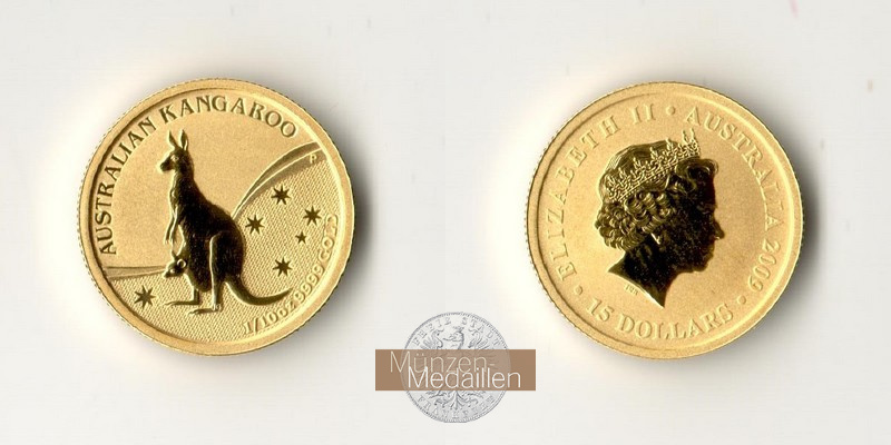 Australien MM-Frankfurt Feingewicht: 3,11g Gold 15 Dollar (Kangaroo) 2009 
