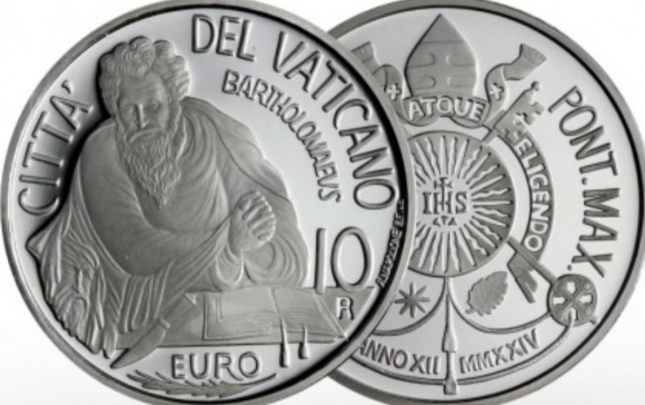  Vatikan 10 Euro Silber 2014 proof pp Apostel Bartholomäus   