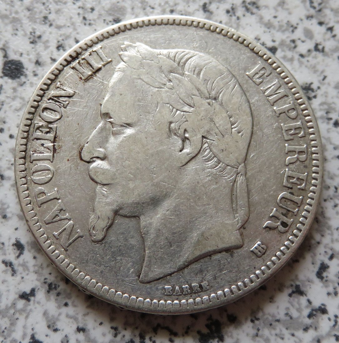  Frankreich 5 Francs 1869 BB   