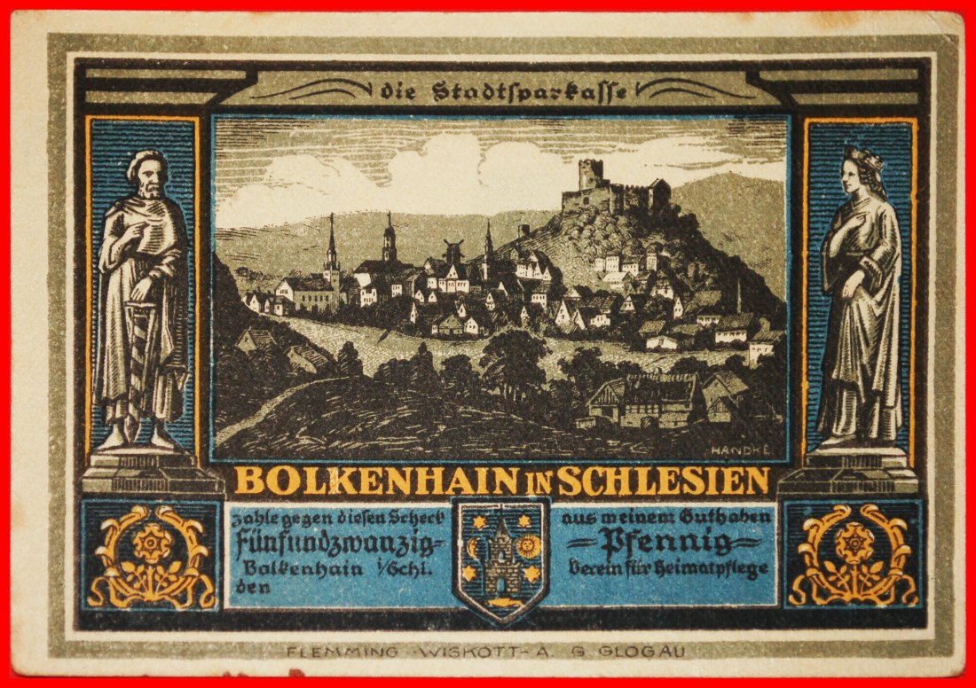  * LOWER SILESIA: GERMANY BOLKENHAIN (POLAND) ★25 PFENNIGS 1922! CRISP GLOGAU★LOW START ★ NO RESERVE!   