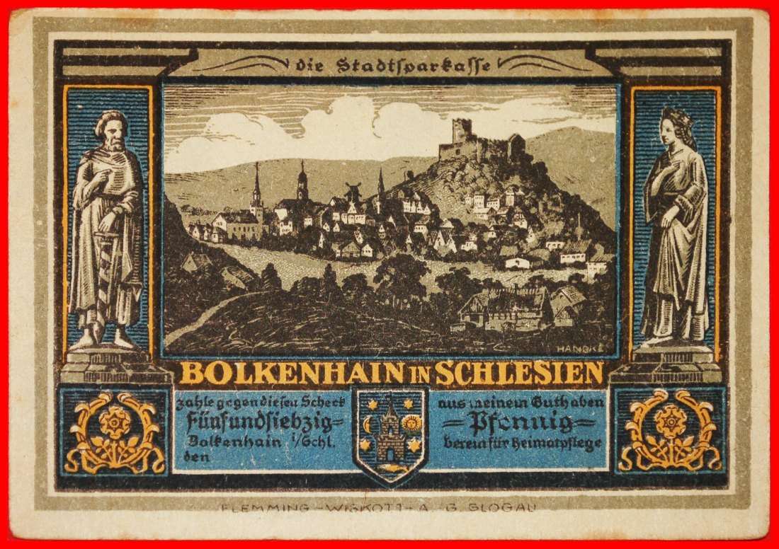  * NIEDERSCHLESIEN: DEUTSCHLAND BOLKENHAIN (POLEN) ★ 75 PFENNIG 1922! KNACKIG! GLOGAU ★OHNE VORBEHALT   