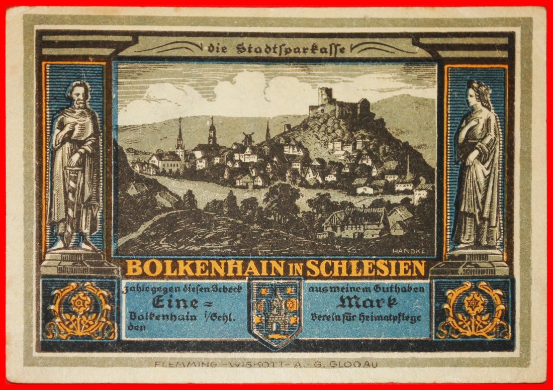  * LOWER SILESIA: GERMANY BOLKENHAIN (POLAND)★1 MARK 1922! CRISP GLOGAU STARS★LOW START ★ NO RESERVE!   