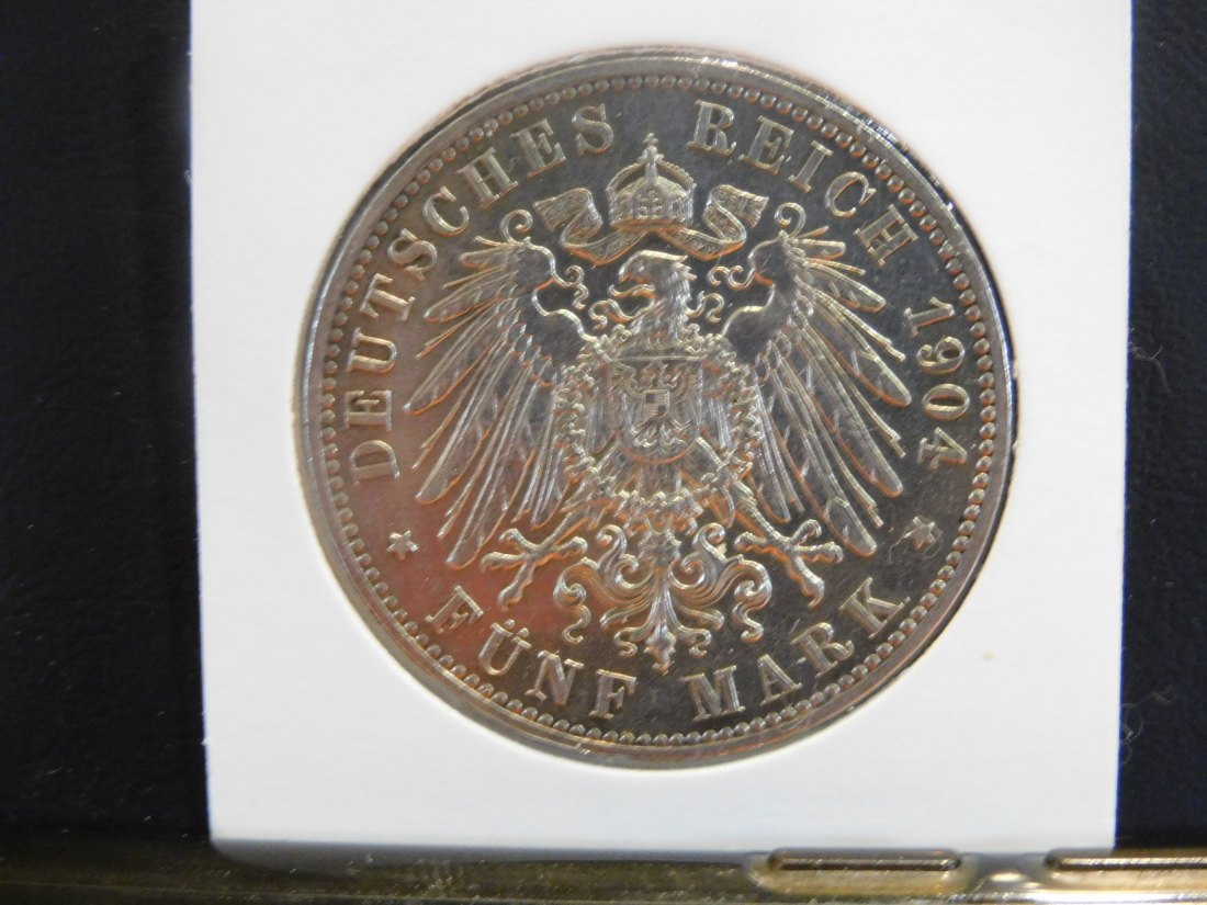  GERMANY 5 MARK 1904 M.SCHWERIN.GRADE-PLEASE SEE PHOTOS.   