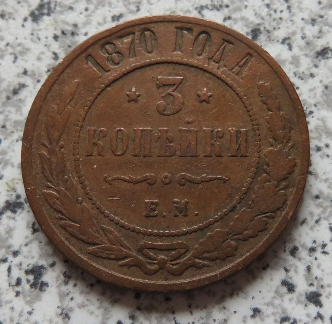  Russland 3 Kopeken 1870   