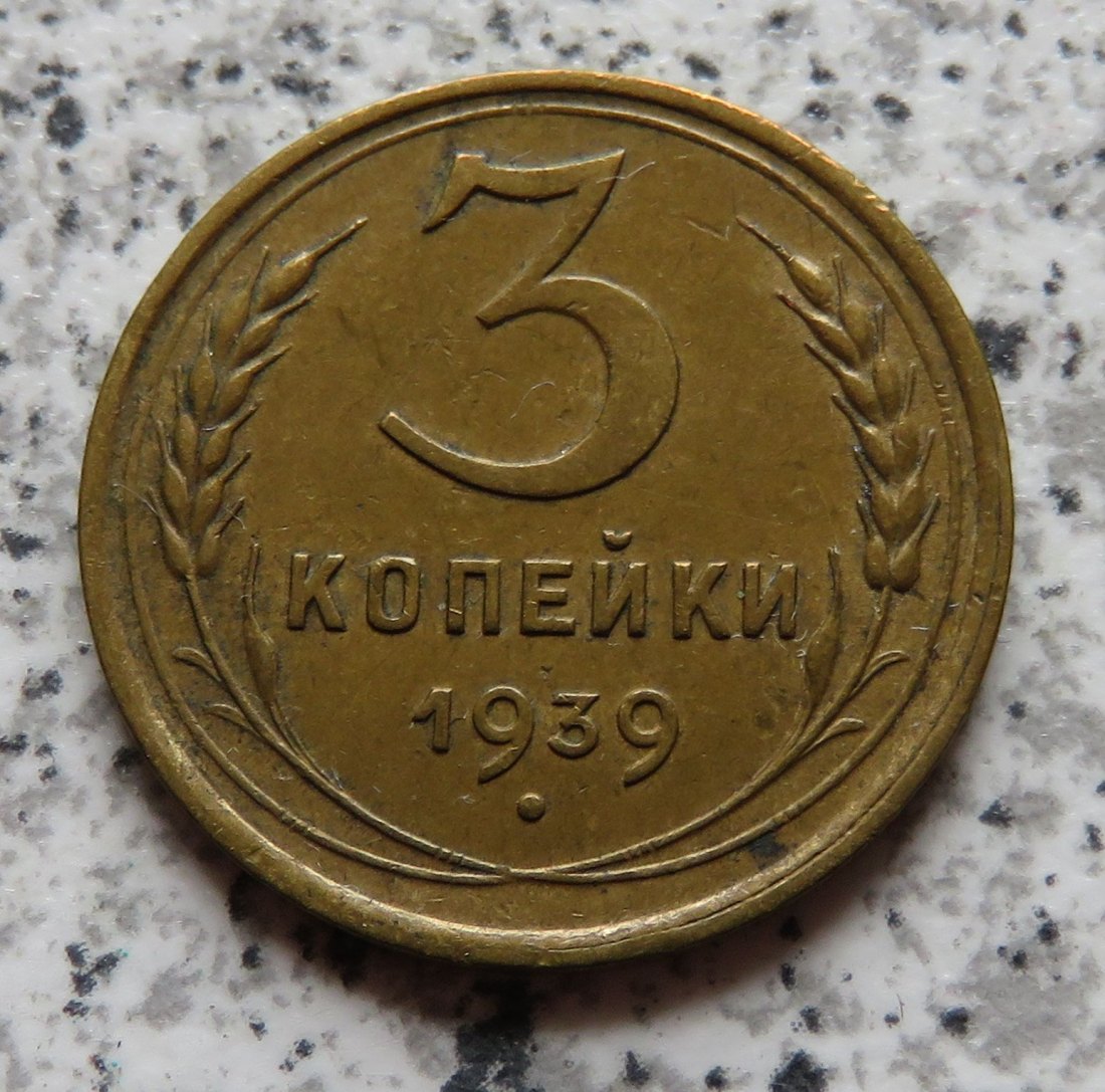  Sowjetunion 3 Kopeken 1939   