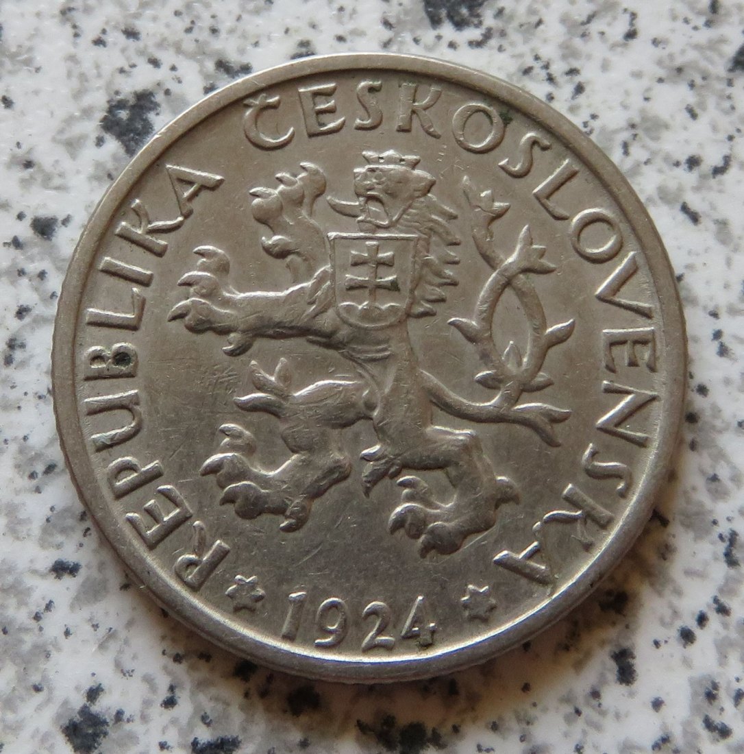  Tschechoslowakei 1 Koruna 1924   