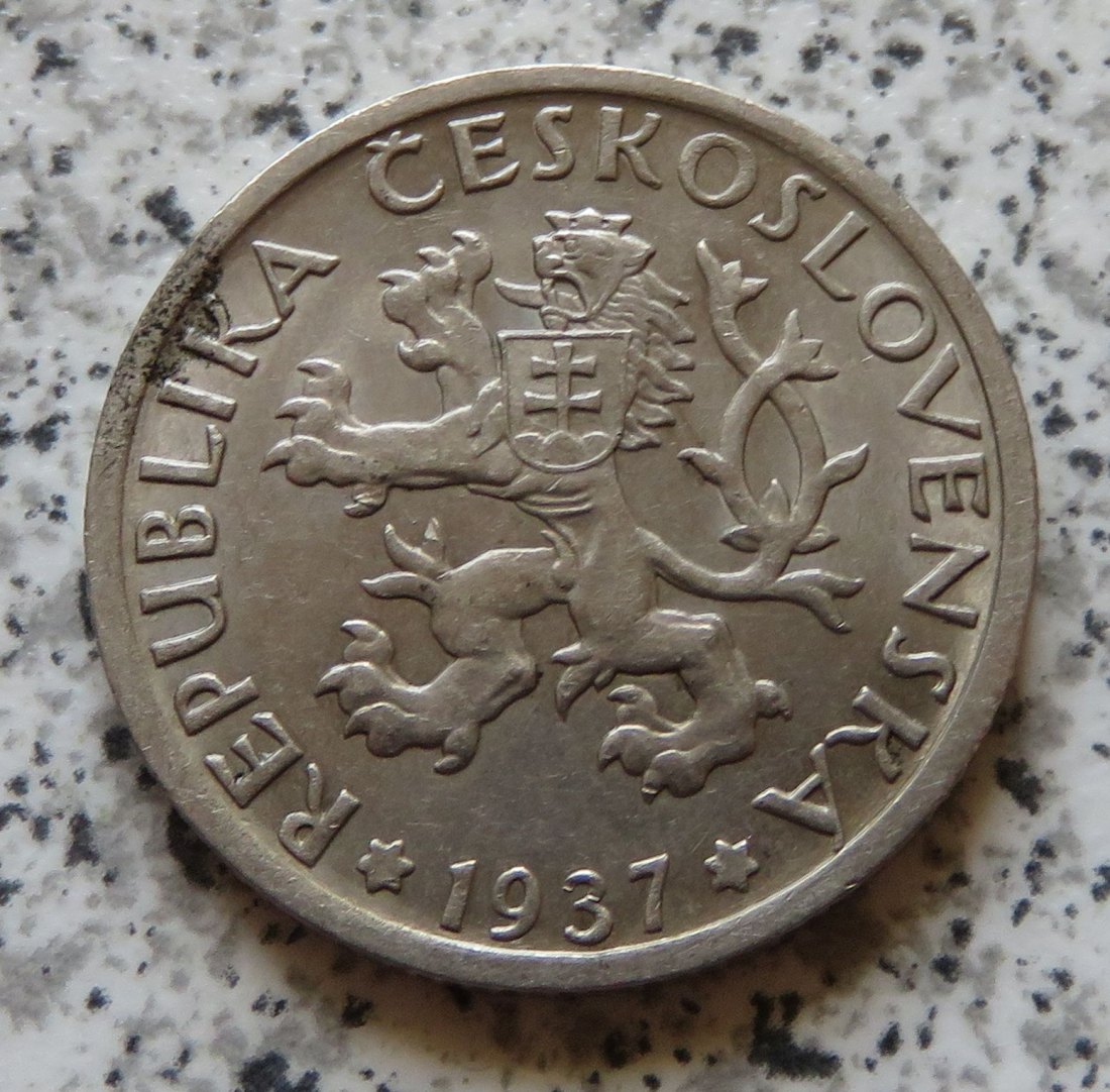  Tschechoslowakei 1 Koruna 1937   