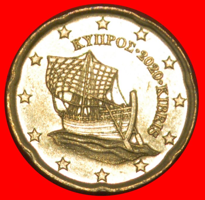  * GREECE (2008-2024): CYPRUS ★ 20 CENT 2020! SHIP NORDIC GOLD MINT LUSTRE! LOW START★ NO RESERVE!!!   