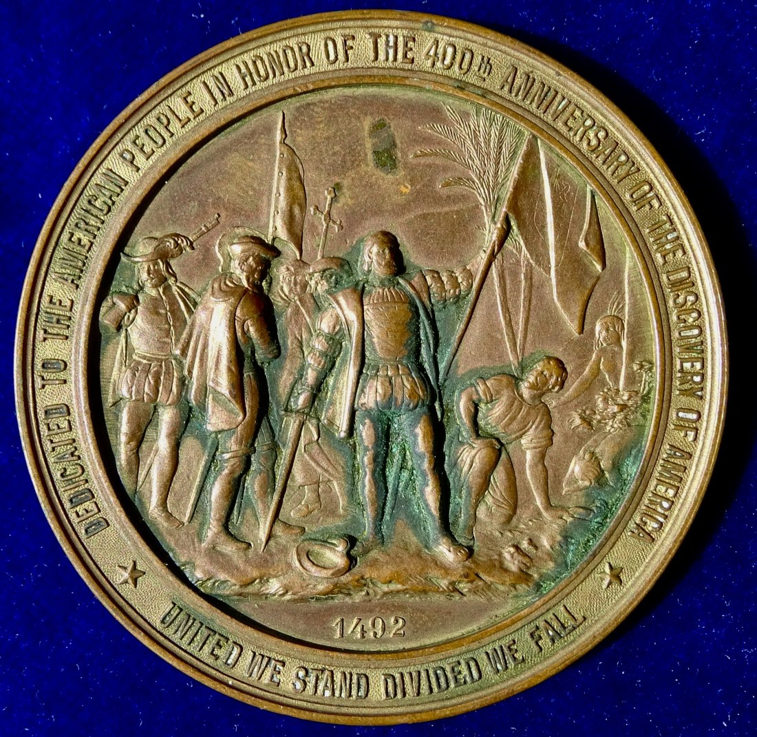  Stuttgart 1892 Medaille 400 Jahre Entdeckung Amerikas   