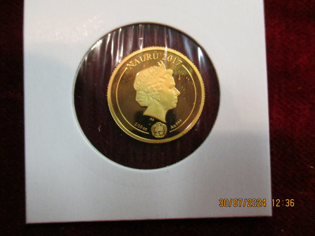  Goldmünze Nauru 2017 999er Gold 3,11 Gramm mit Zertifikat/ ML6   