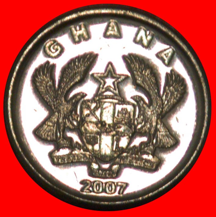  * CANADA (2007-2016): GHANA ★ 5 PESEWAS 2007 MINT LUSTRE! HORN!★LOW START ★ NO RESERVE!   