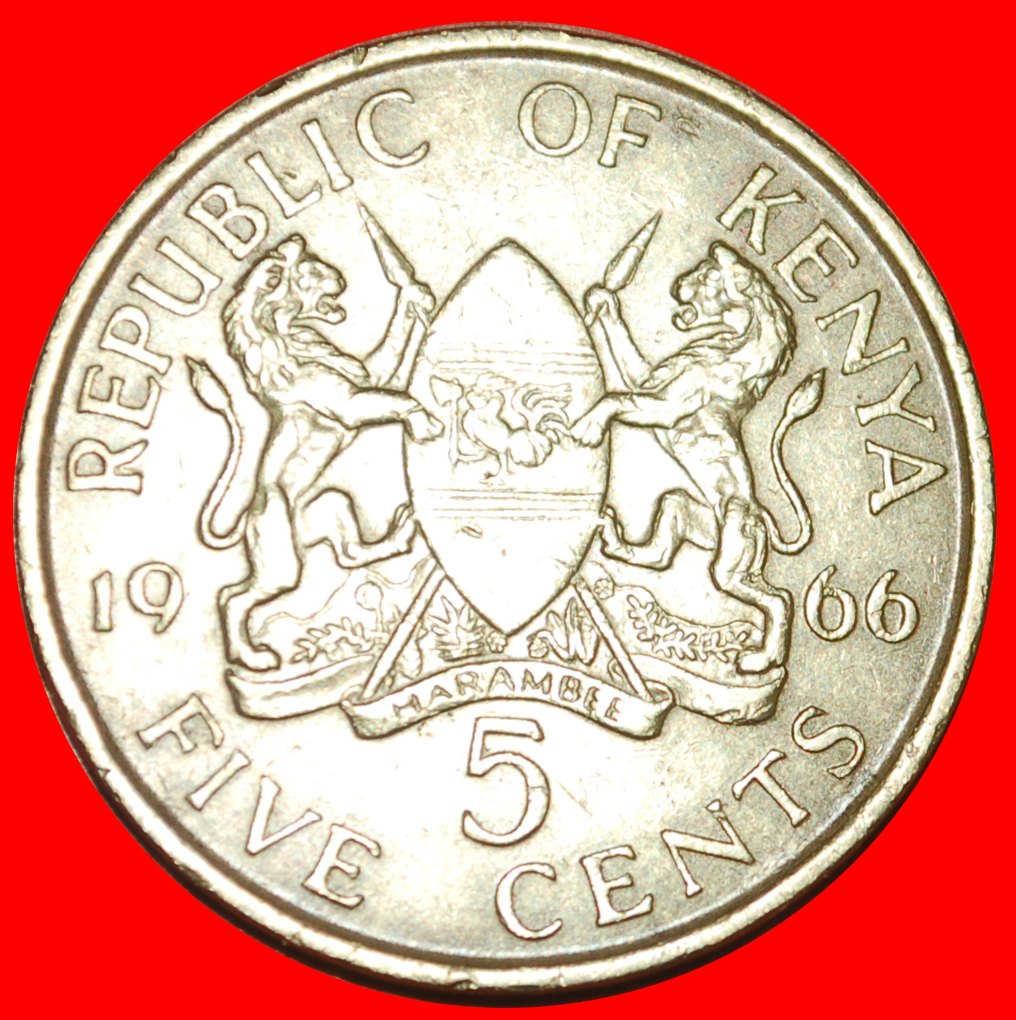  * GREAT BRITAIN (1966-1968): KENYA ★ 5 CENTS 1966 COCK!  ★LOW START ★ NO RESERVE!   