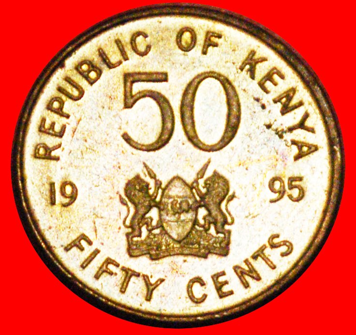  * GREAT BRITAIN (1995-1997): KENYA ★ 50 CENTS 1995 LIONS AND COCK!★LOW START ★ NO RESERVE!   