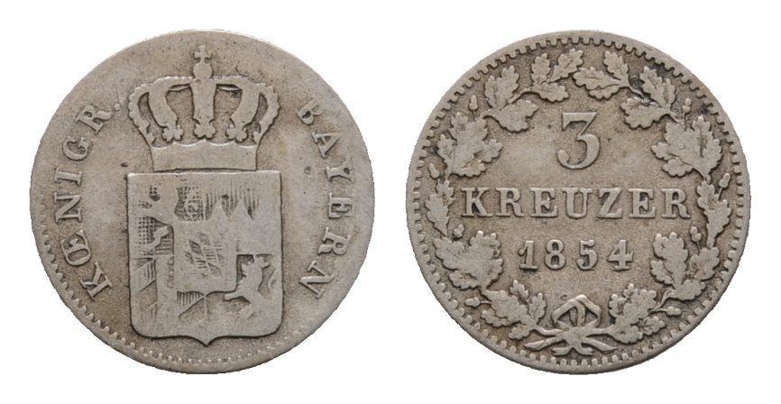  Altdeutschland; Kleinmünze 1854   