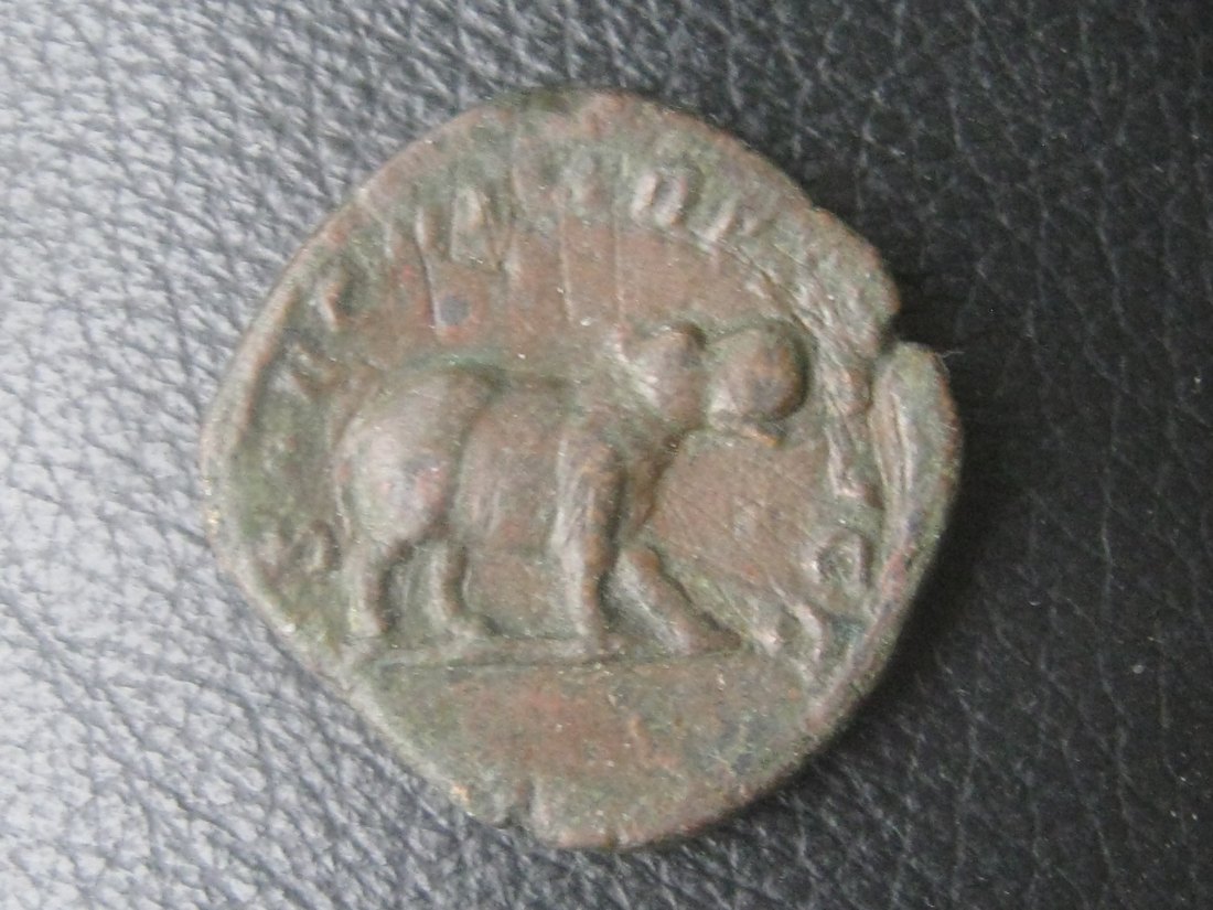 Sesterz Otacilia Severa, Gemahlin des Philippus I. Arabs; Nilpferd, 1000 Jahrfeier Roms 248 n. Chr.   