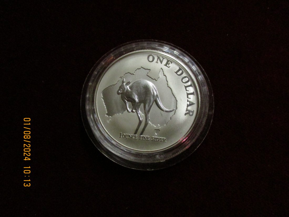  1 Dollar 2000 Känguru Australien Silbermünze   