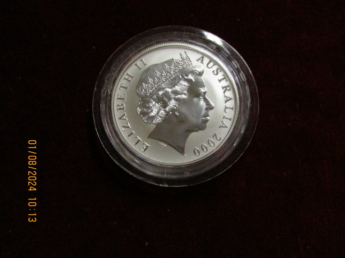  1 Dollar 2000 Känguru Australien Silbermünze   