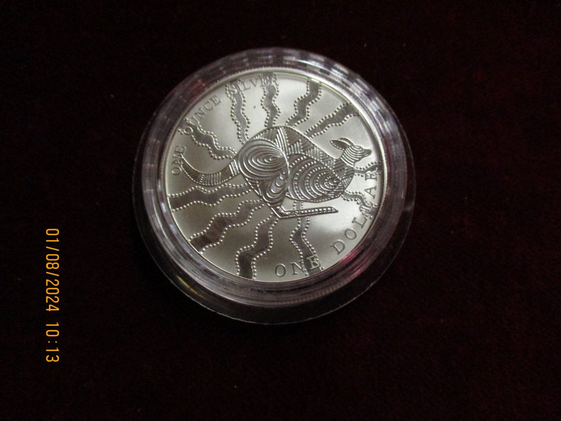  1 Dollar 2002 Känguru Australien Silbermünze   