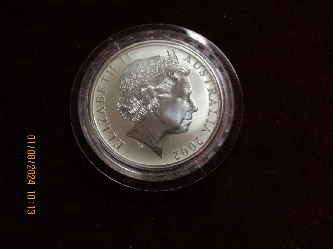  1 Dollar 2002 Känguru Australien Silbermünze   
