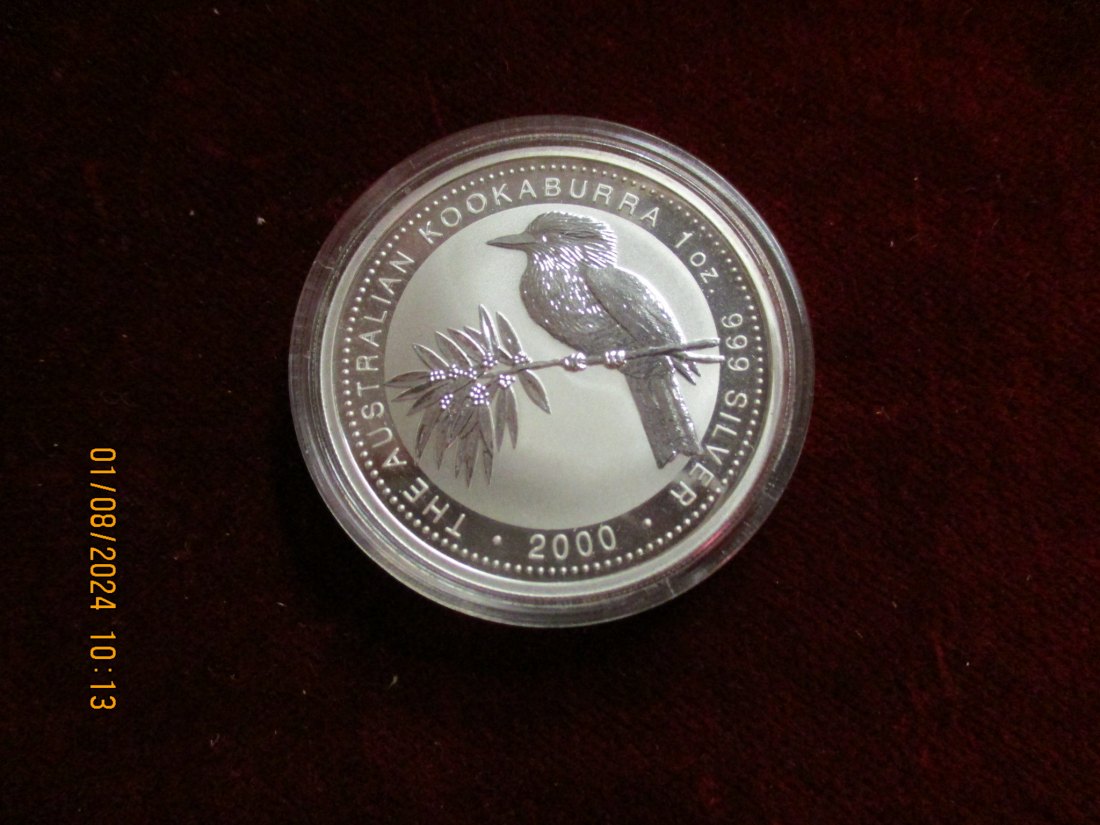  1 Dollar 2000 Kookabura Australien Silbermünze   