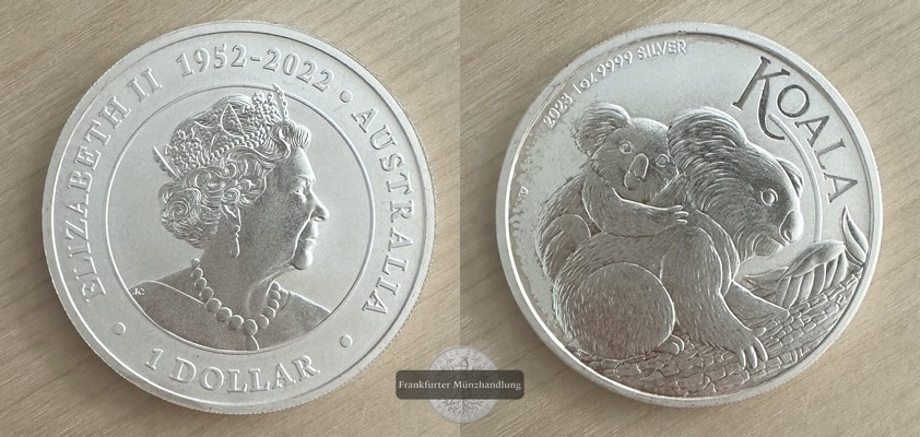  Australien,  1 Dollar  2023 Koala FM-Frankfurt  Feingewicht: 31,1g   