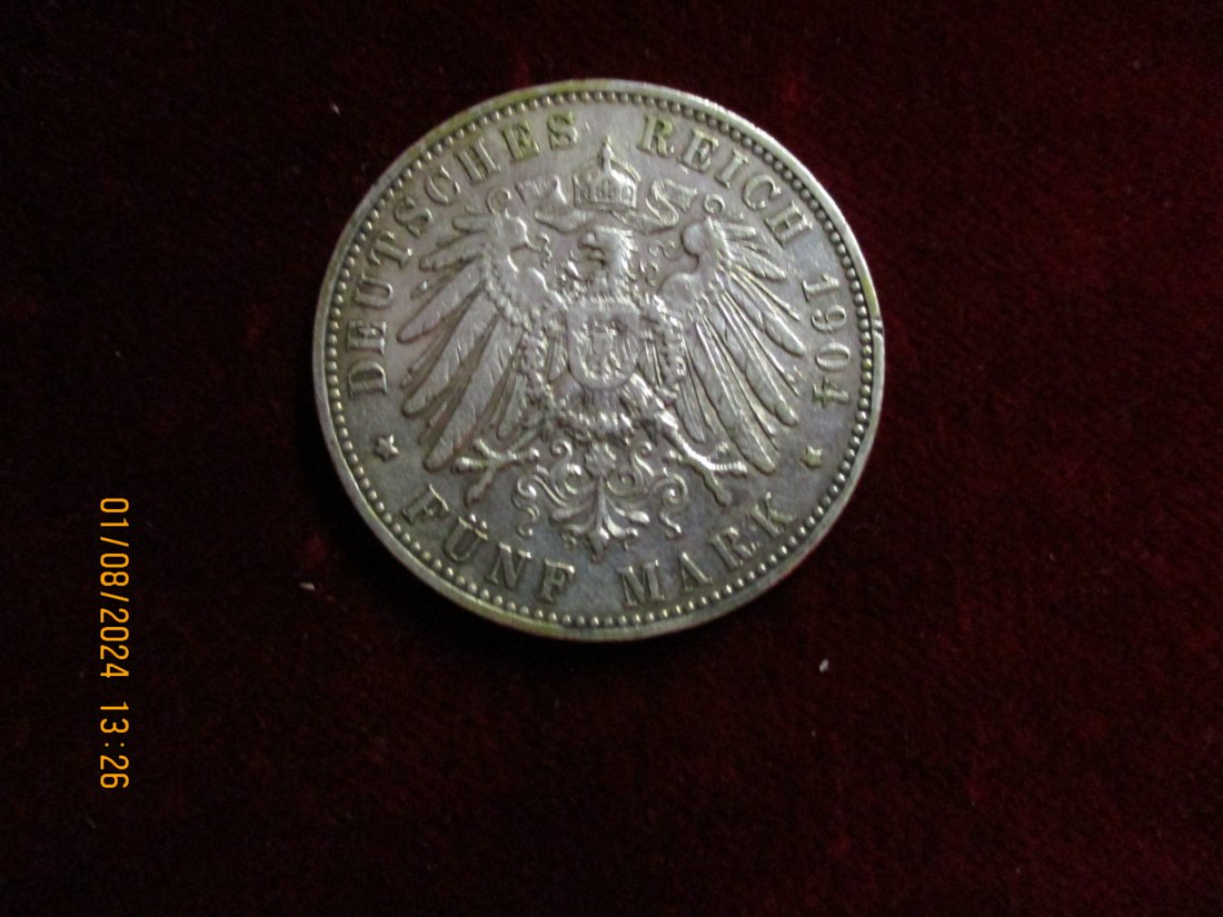  5 Mark 1904 Deutsche Reich Georg König v. Sachsen J.130 / GY5   