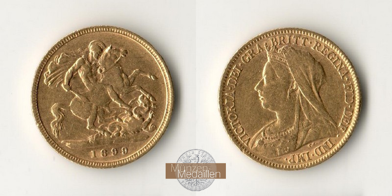 Grossbritannien, Victoria (1838-1901) MM-Frankfurt Feingold: 3,66g 1/2 Sovereign 1899 