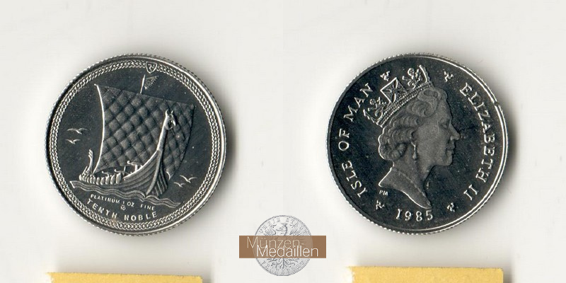 Isle of Man MM-Frankfurt Feingewicht: 3,11g Platin 1/10 oz Noble 1985 