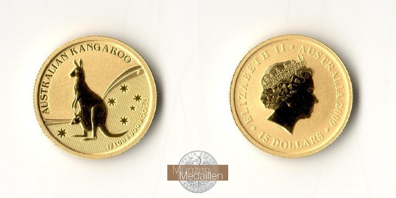 Australien MM-Frankfurt Feingewicht: 3,11g Gold 15 Dollar (Kangaroo) 2009 