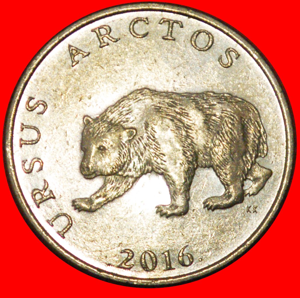  * LATIN BEAR (1994-2022): CROATIA ★ 5 KUNAS 2016 MINT LUSTRE UNCOMMON! LOW START★ NO RESERVE!   