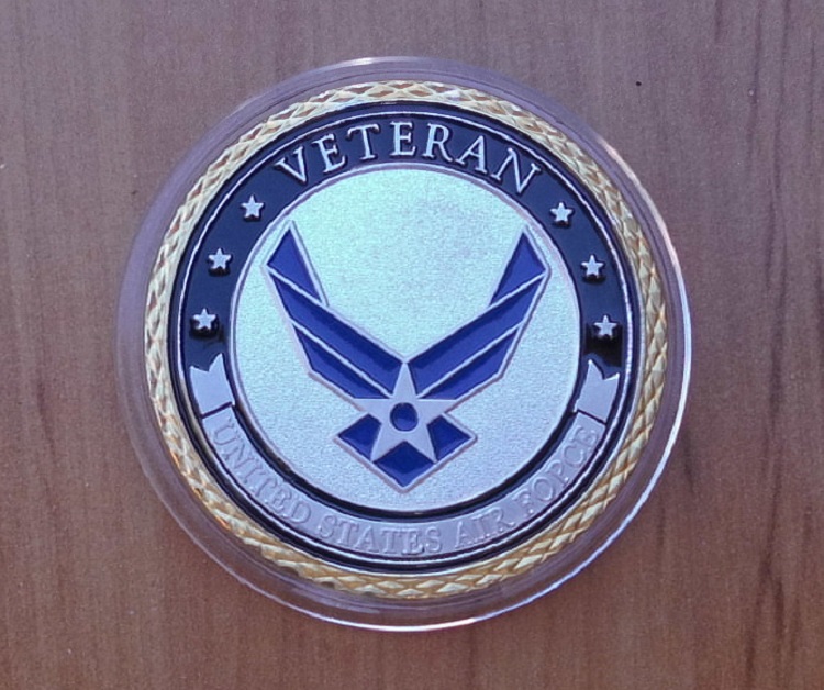  Militaria Auszeichnung Medaille Münze USA USAF United States Air Force Veteran verkapselt   