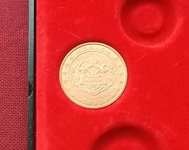  2 Euro Cent Monaco 2001 1. Prägejahr Fürs Rainier III. unc stempelglanz absolut selten rar!   