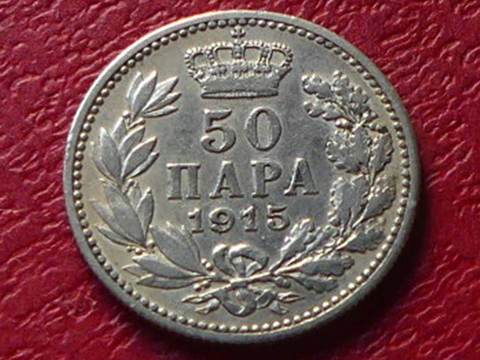  Silbermünze Serbien 50 Para Petar I   