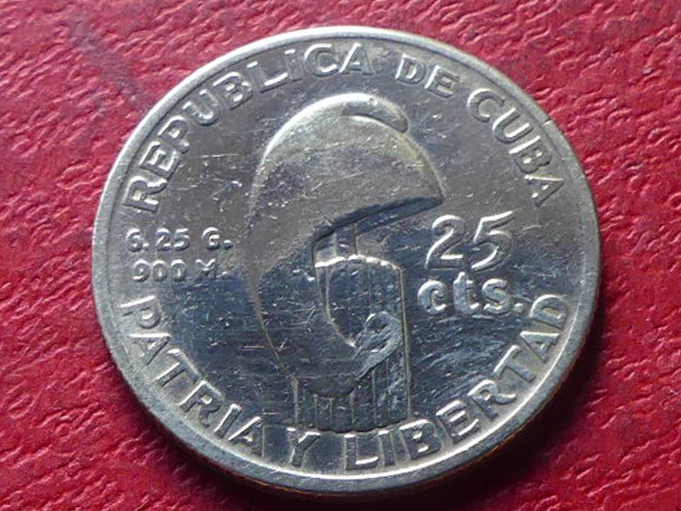  Silbermünze Kuba 25 Centavos 1953   