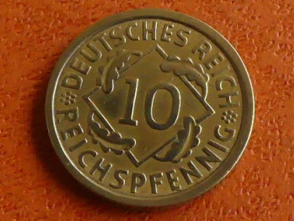  Deutschland Weimarer Republik 10 Pfennig 1930 E, seltener Jahrgang. Erhaltung!   