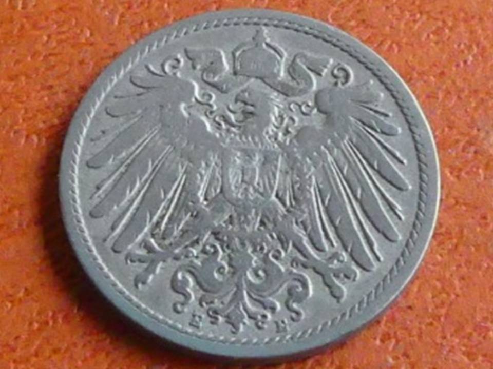  Deutschland Kaiserreich 10 Pfennig 1893 E, seltener Jahrgang   